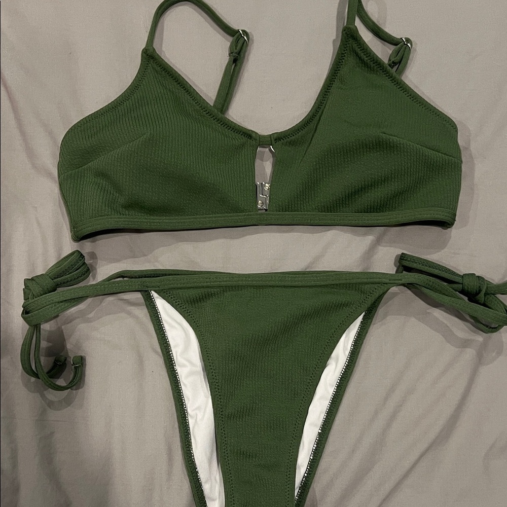 Green Ribbed Bikini